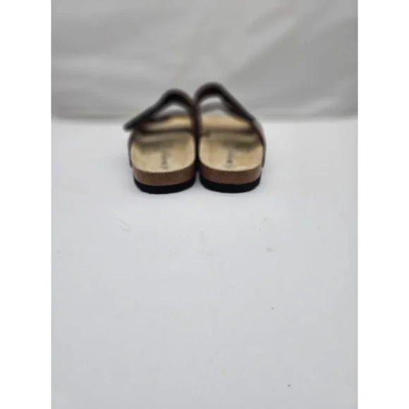 NATURAL WALK by Livergy Men's 2 Strap Buckle Brown Slip On Sandals Size 10 - Picture 3 of 10